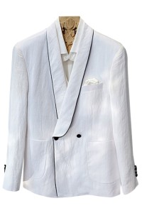 SKMS050    白色亞麻修身小西裝外套    男士韓版   潮流休閒   時尚西服上衣   白色亞麻夾克   grad din 西裝   特色 西裝